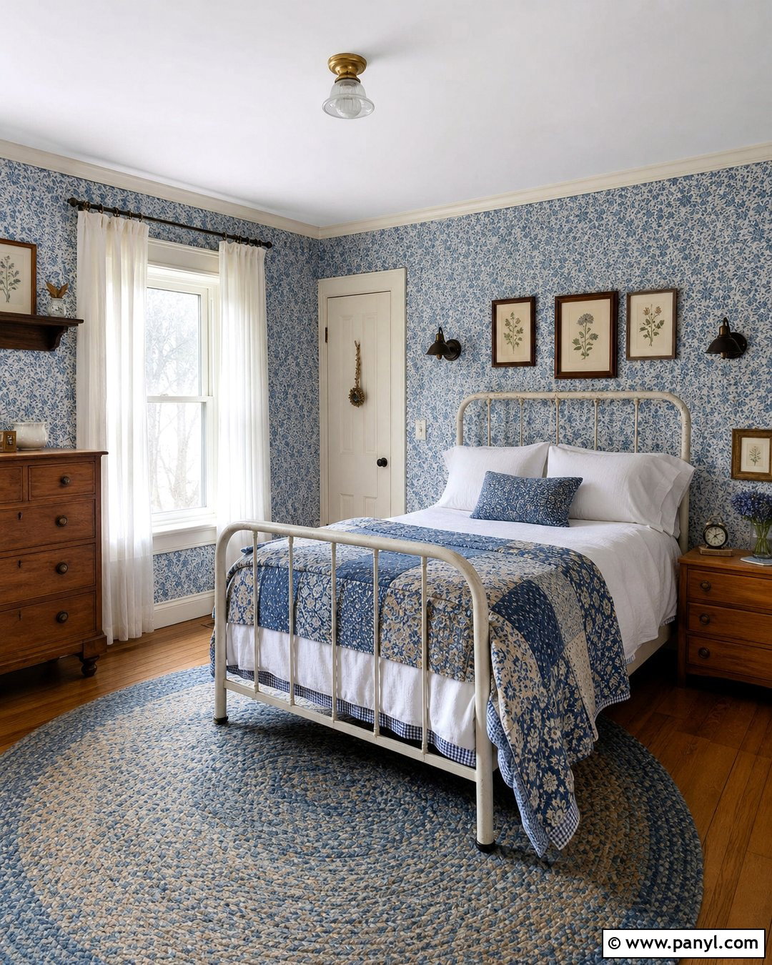 Vintage Blue Floral Bedroom Walls - 25 Vintage Blue Wall Ideas