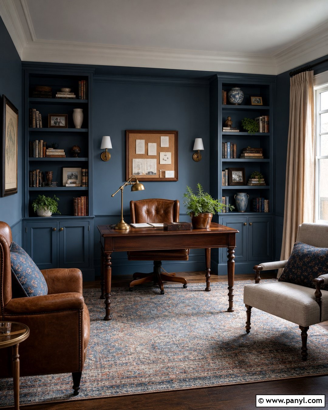 Vintage Blue Home Office Walls - 25 Vintage Blue Wall Ideas