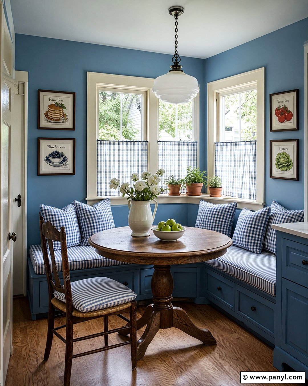 Vintage Blue Kitchen Breakfast Nook Walls - 25 Vintage Blue Wall Ideas