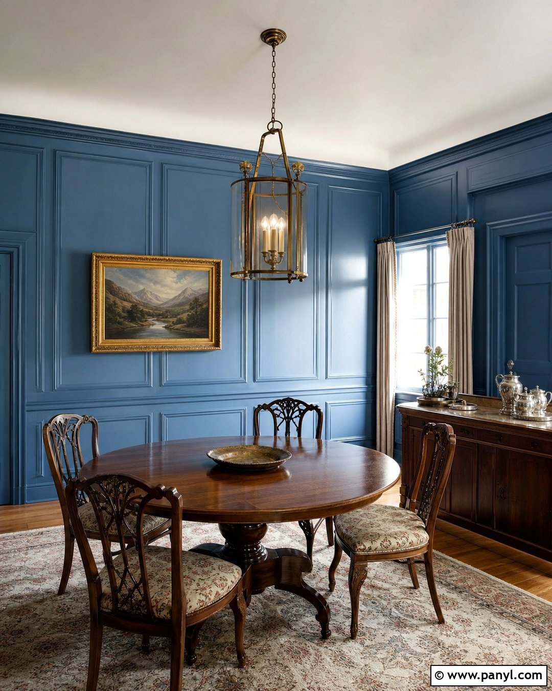 Vintage Blue Paneled Dining Room Walls - 25 Vintage Blue Wall Ideas