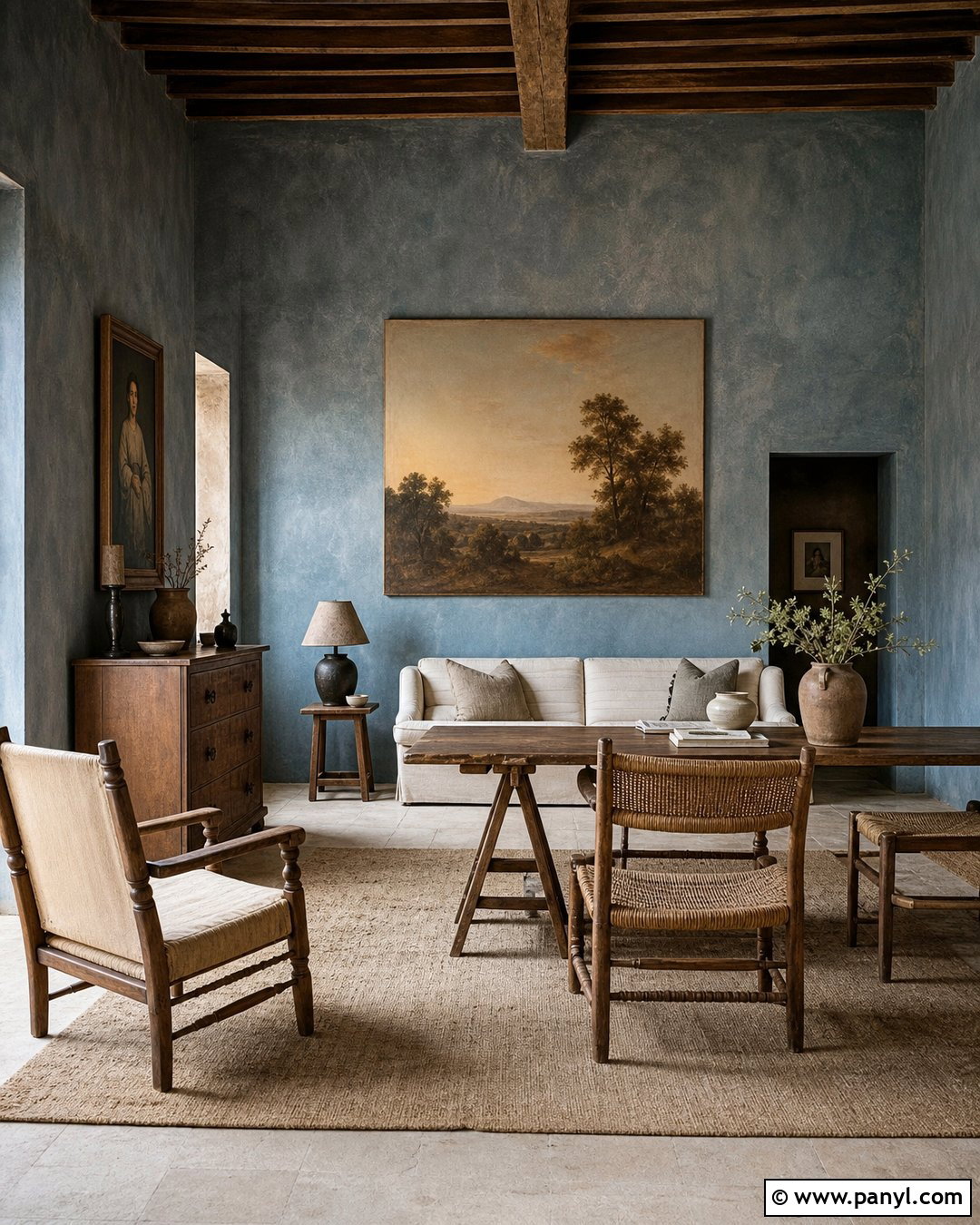 Vintage Blue Plaster Walls - 25 Vintage Blue Wall Ideas