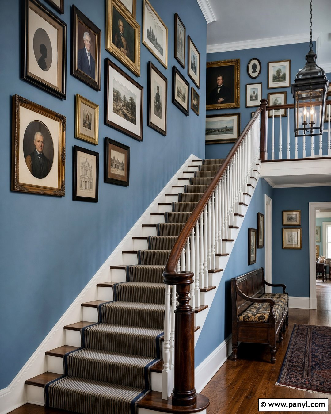Vintage Blue Staircase Walls - 25 Vintage Blue Wall Ideas