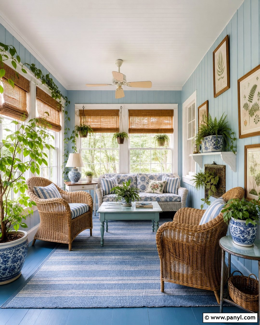 Vintage Blue Sunroom Walls - 25 Vintage Blue Wall Ideas