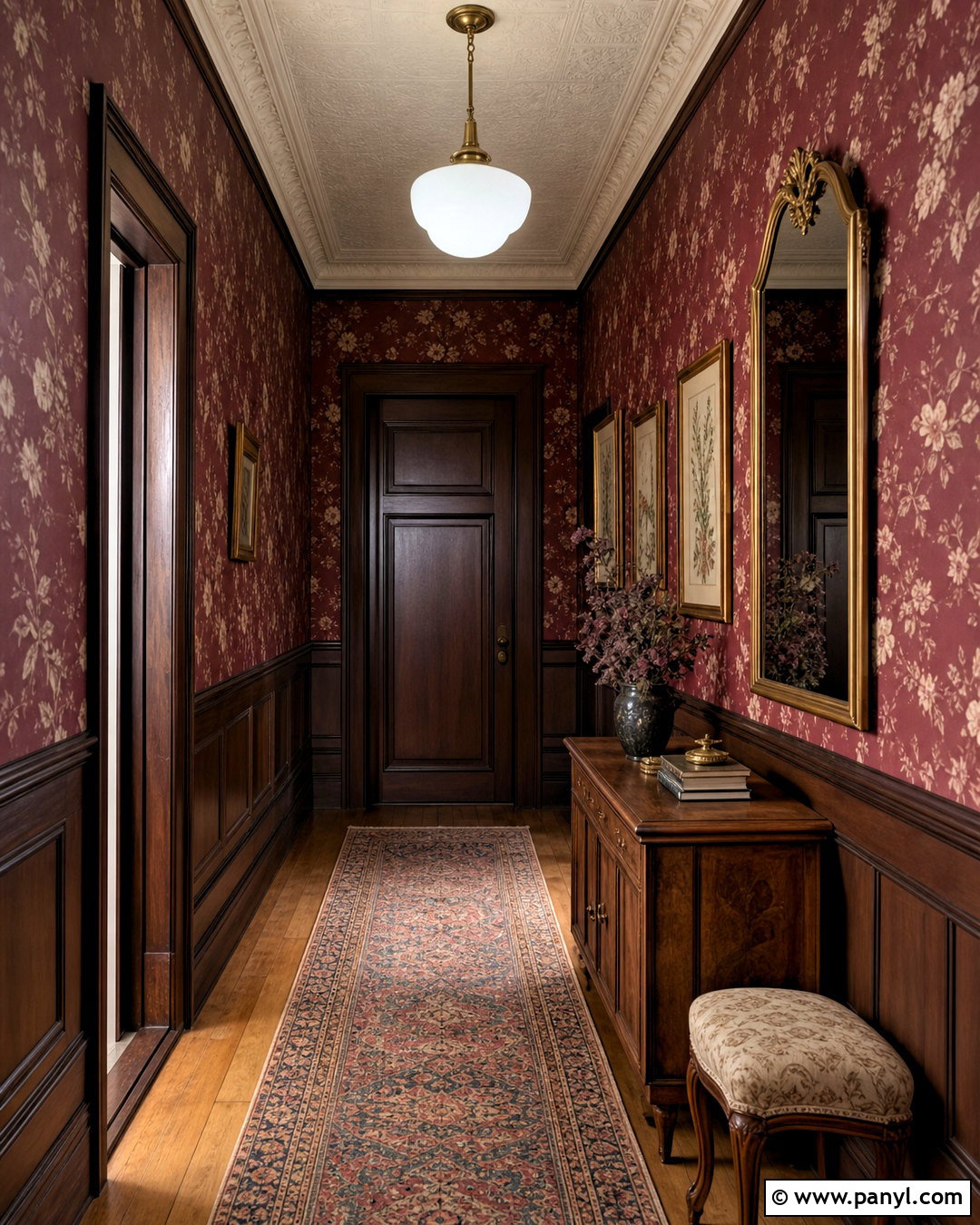 Vintage Burgundy Hallway - 20 burgundy hallway ideas