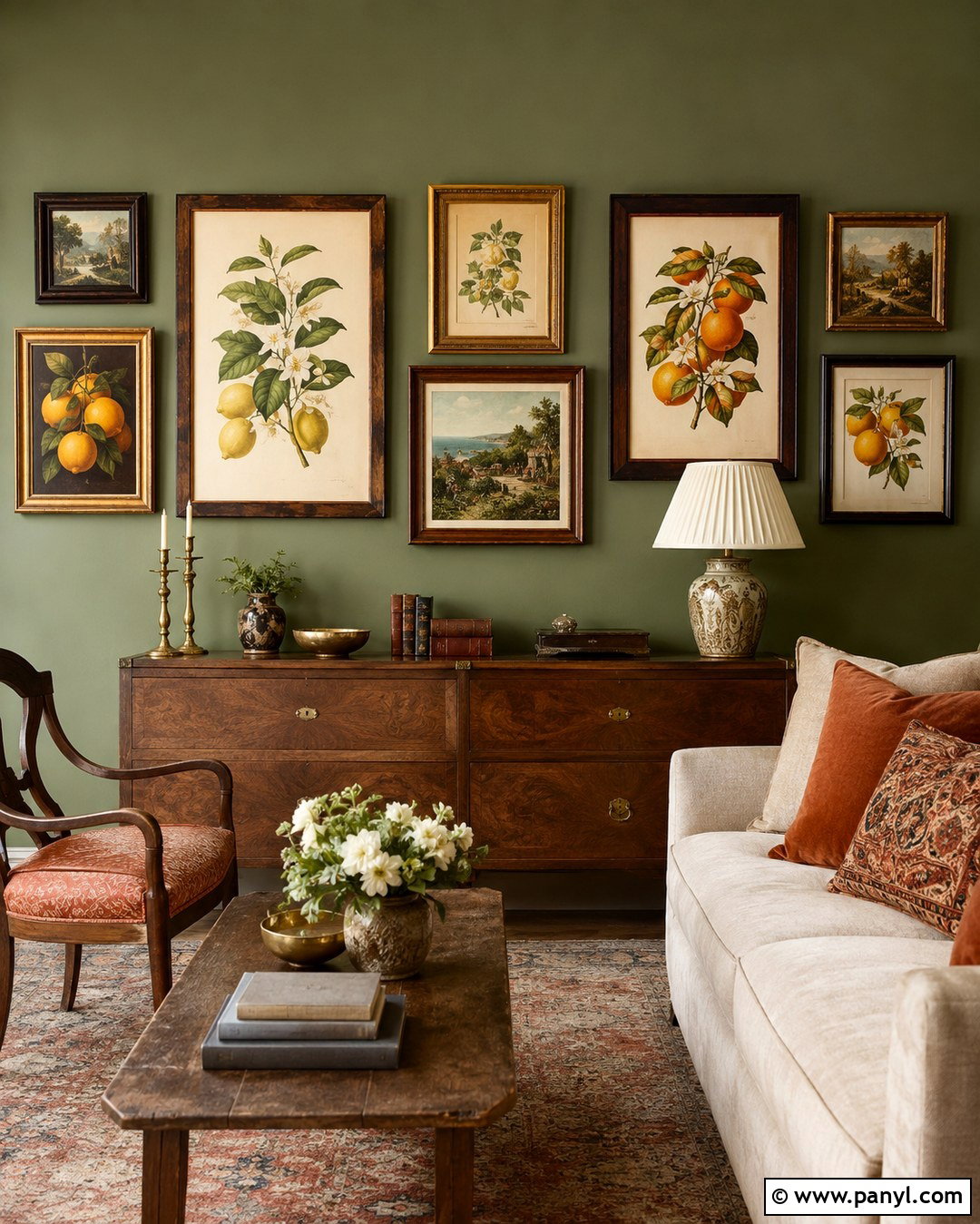 Vintage Citrus Gallery Wall - 20 Citrus Wall Ideas