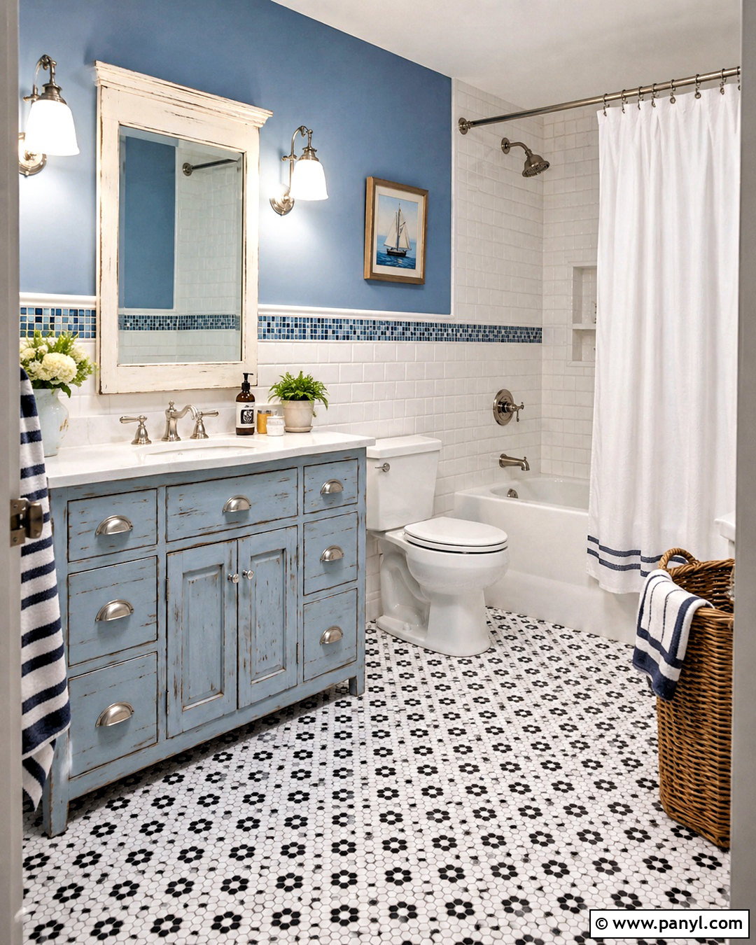 Vintage Coastal Blue Bathroom - 20 coastal blue bathroom ideas