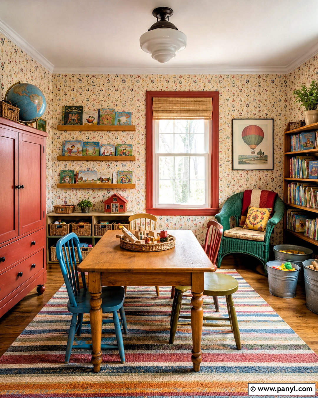 Vintage Colorful Playroom - 20 colorful playroom ideas