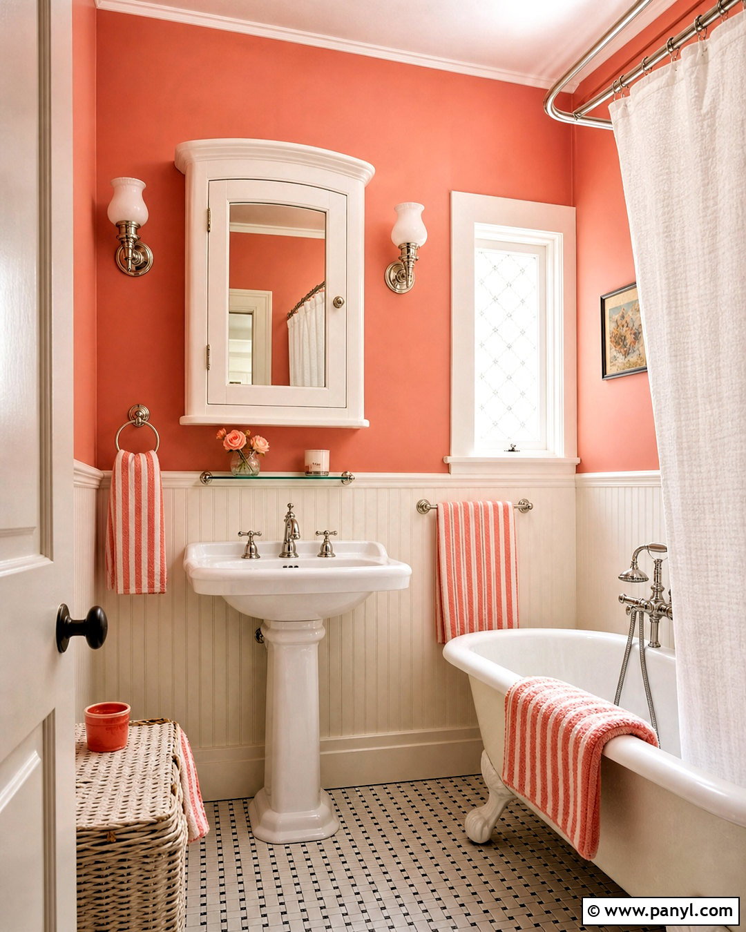 Vintage Coral Bathroom - 20 coral bathroom ideas