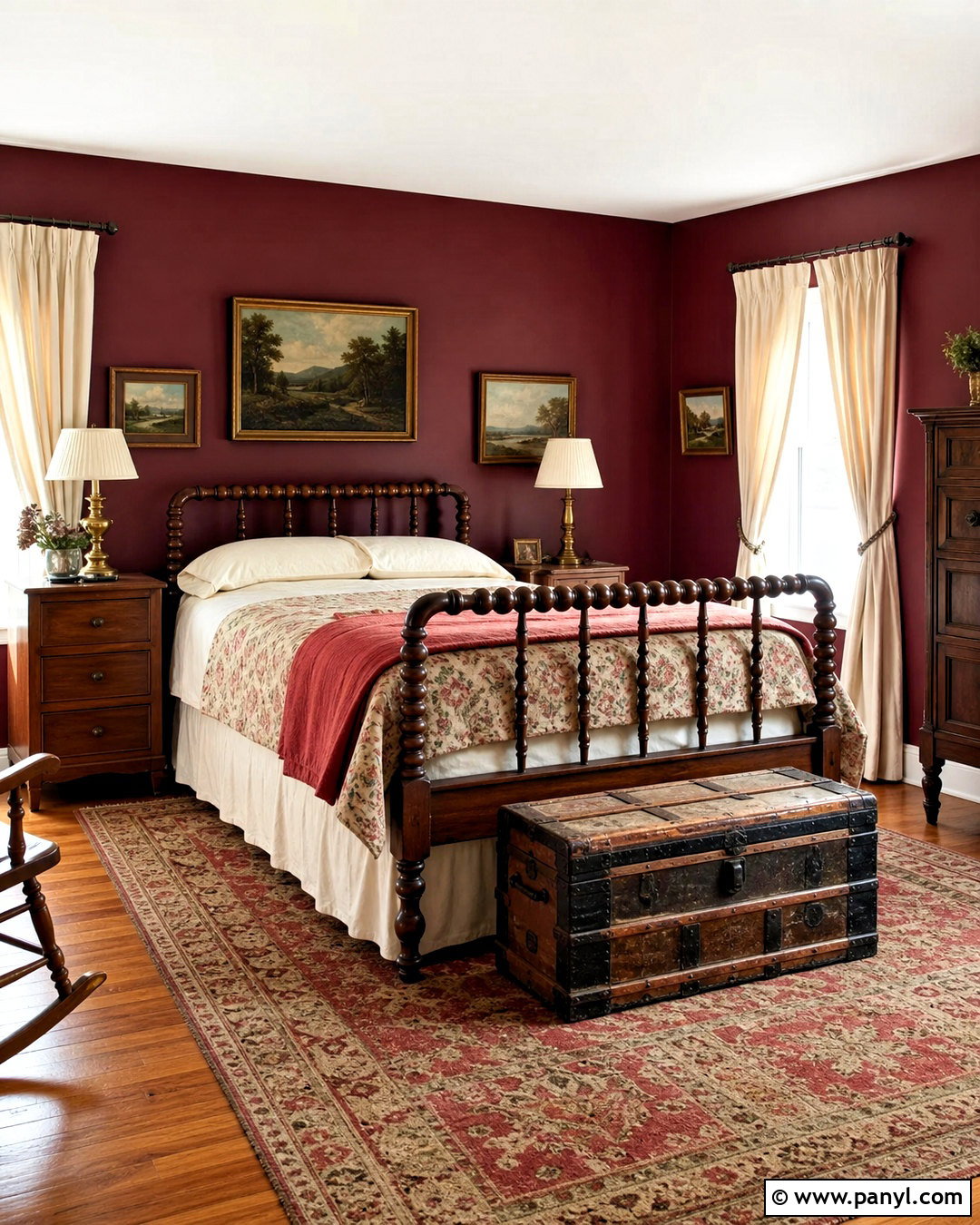 Vintage Dark Red Bedroom - 20 dark red bedroom ideas