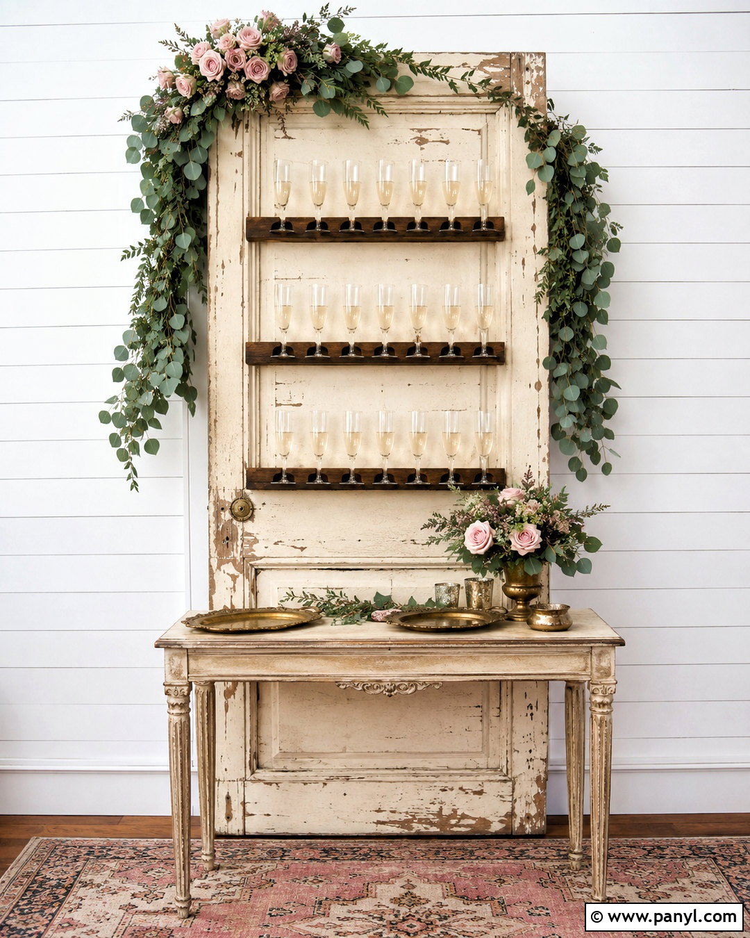 Vintage Door Champagne Wall - 20 diy champagne wall ideas