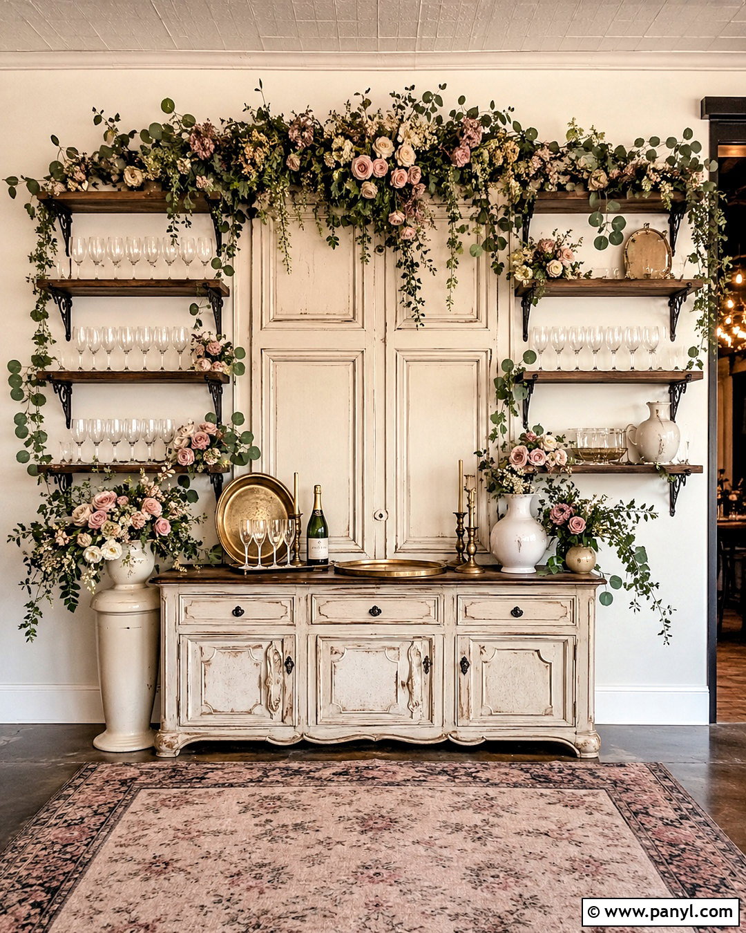 Vintage Door Prosecco Wall - 20 prosecco wall ideas