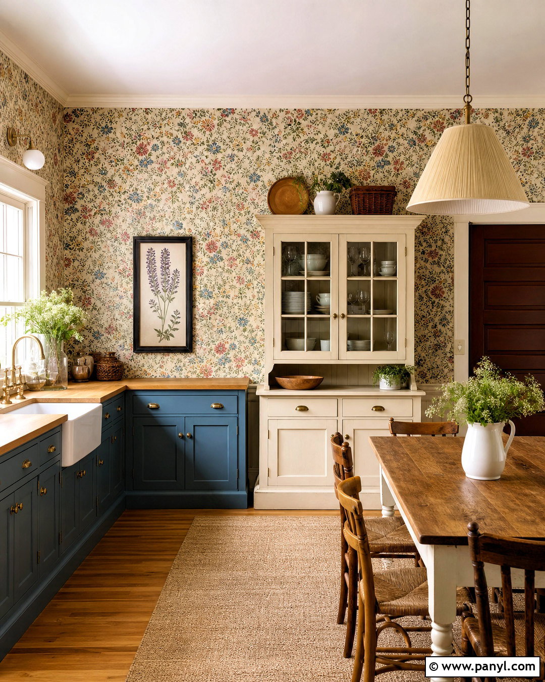 Vintage Floral Kitchen Statement Wall - 20 kitchen statement wall ideas