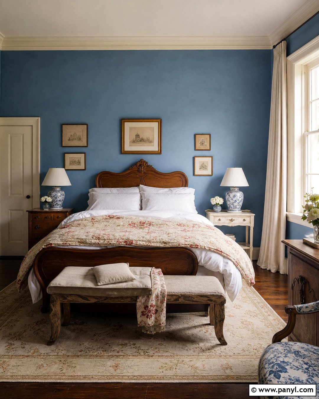 Vintage French Blue Bedroom Walls - 25 Vintage Blue Wall Ideas