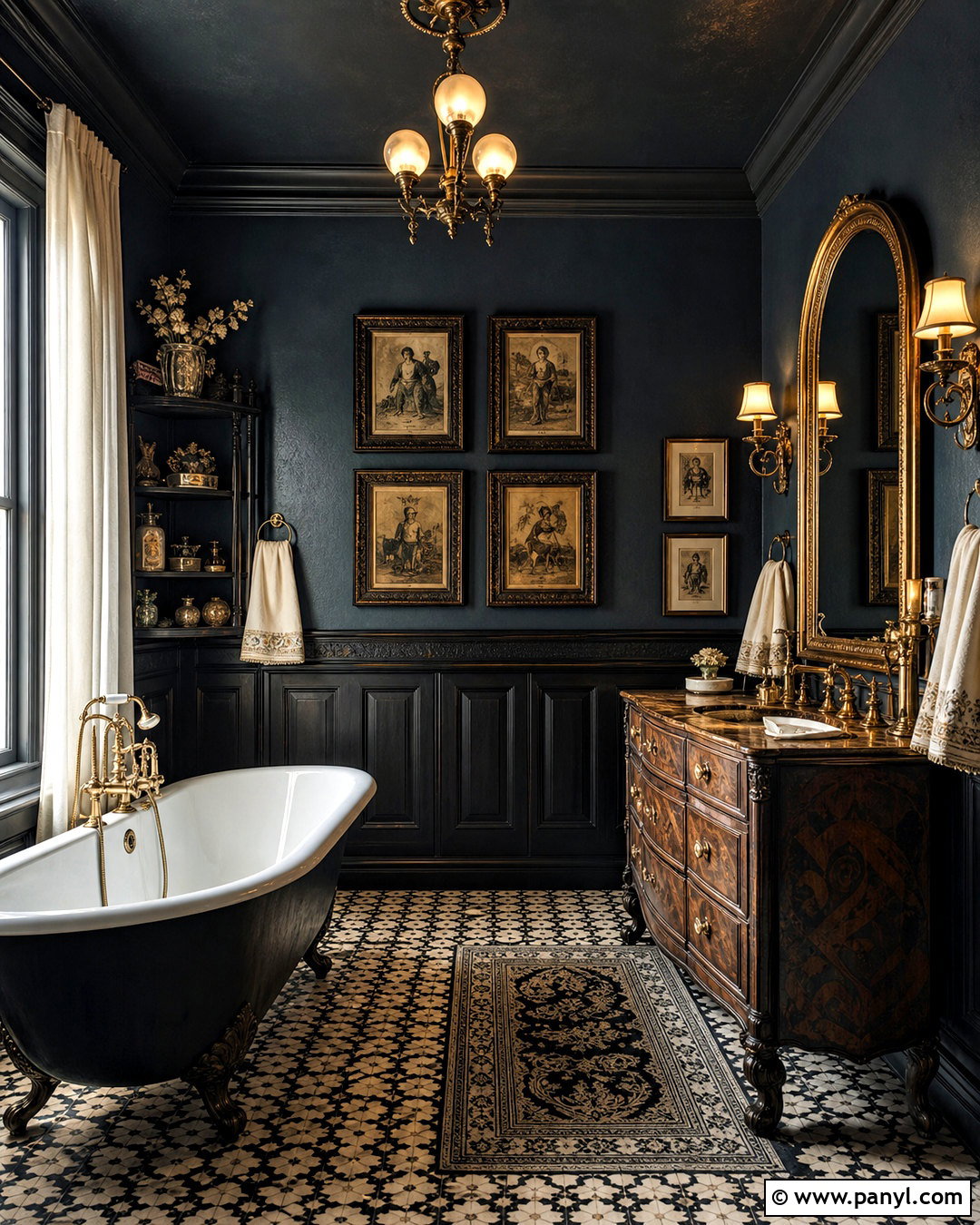 Vintage Gothic Bathroom - 20 dark moody bathroom ideas