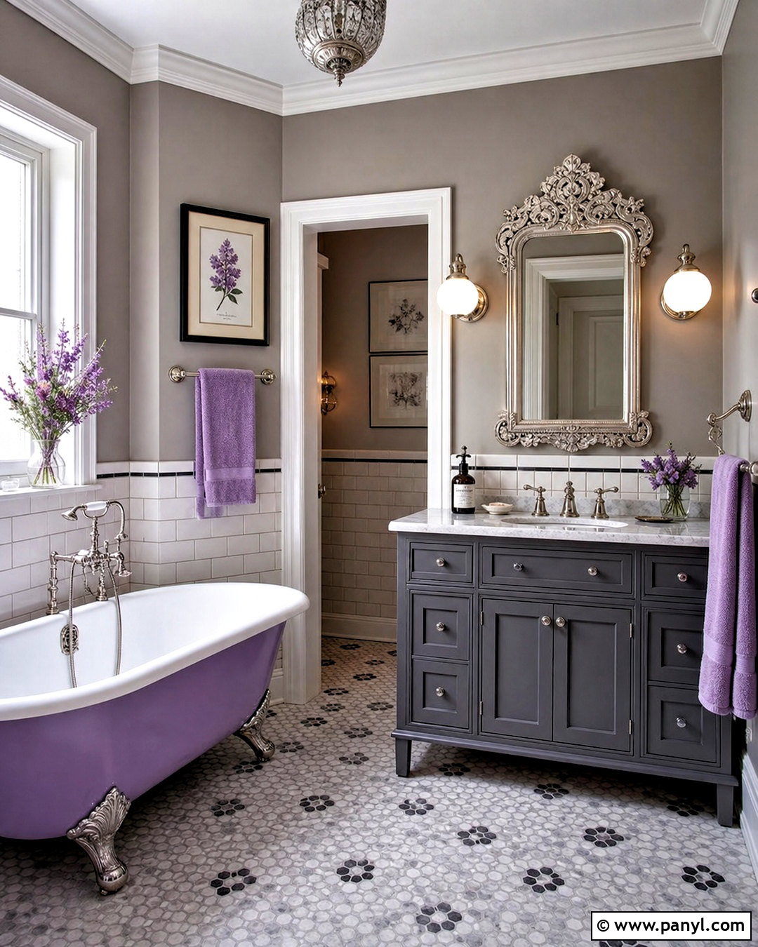Vintage Gray And Purple Bathroom - 20 gray and purple bathroom ideas