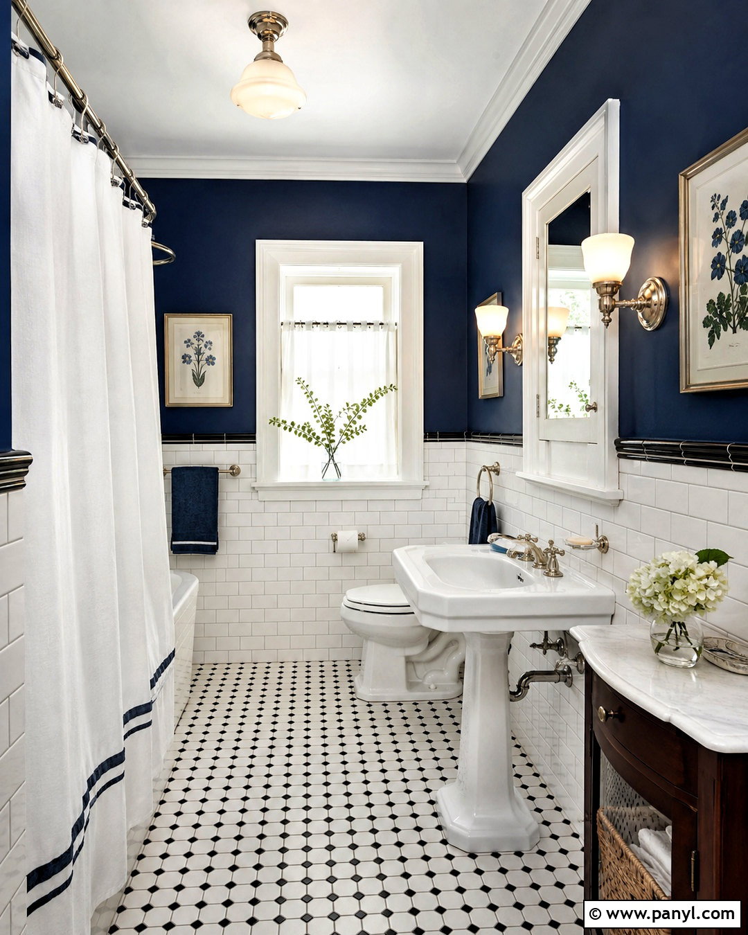 Vintage Midnight Blue Bathroom - 20 midnight blue bathroom ideas