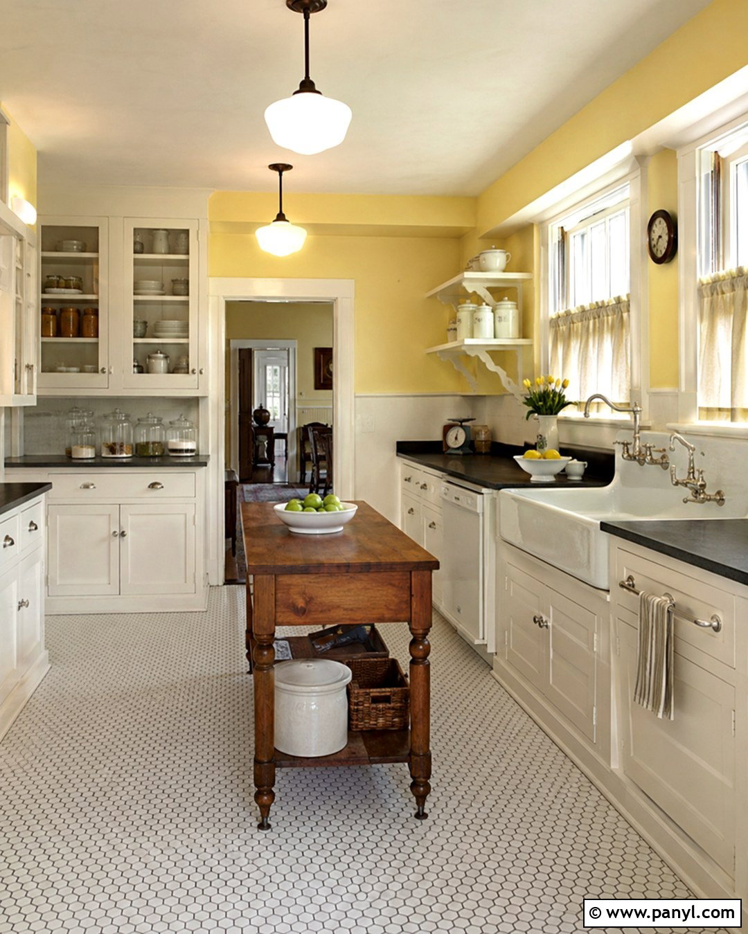 Vintage Pale Yellow Kitchen With White Cabinets - 20 Pale Yellow Kitchen Walls With White Cabinets