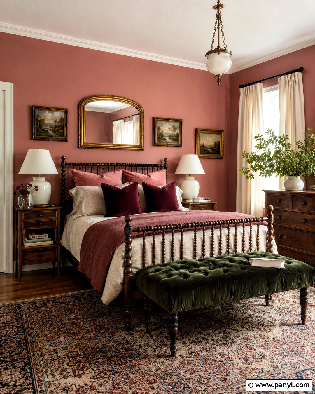 Vintage Pink And Walnut Bedroom - 20 moody pink bedroom ideas