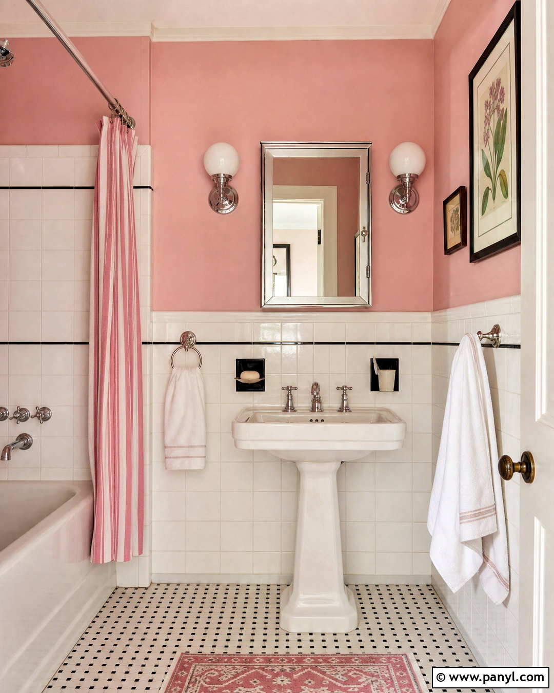 Vintage Pink Bathroom - 20 pink bathroom paint ideas
