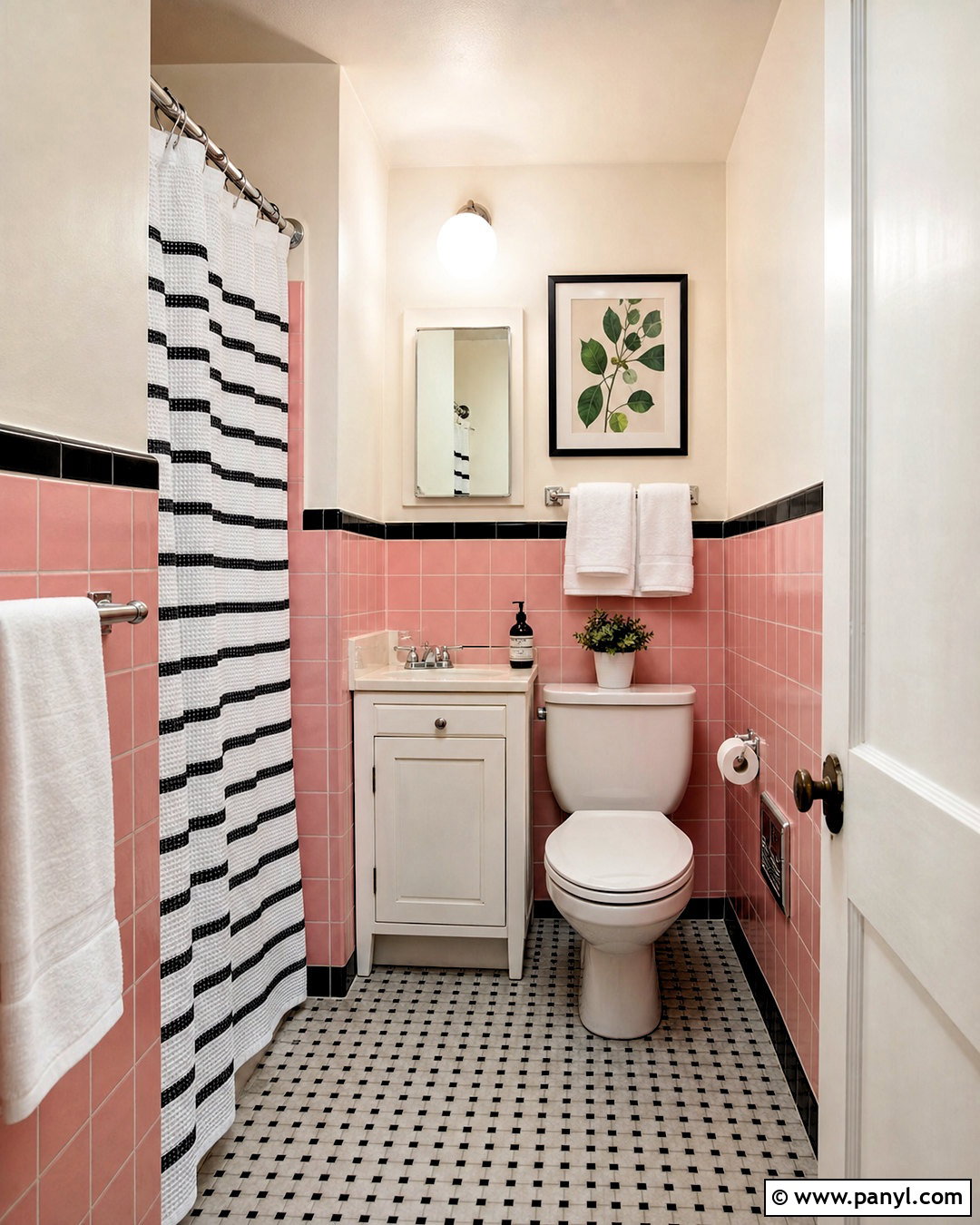 Vintage Pink Tile Bathroom - 20 small pink bathroom ideas