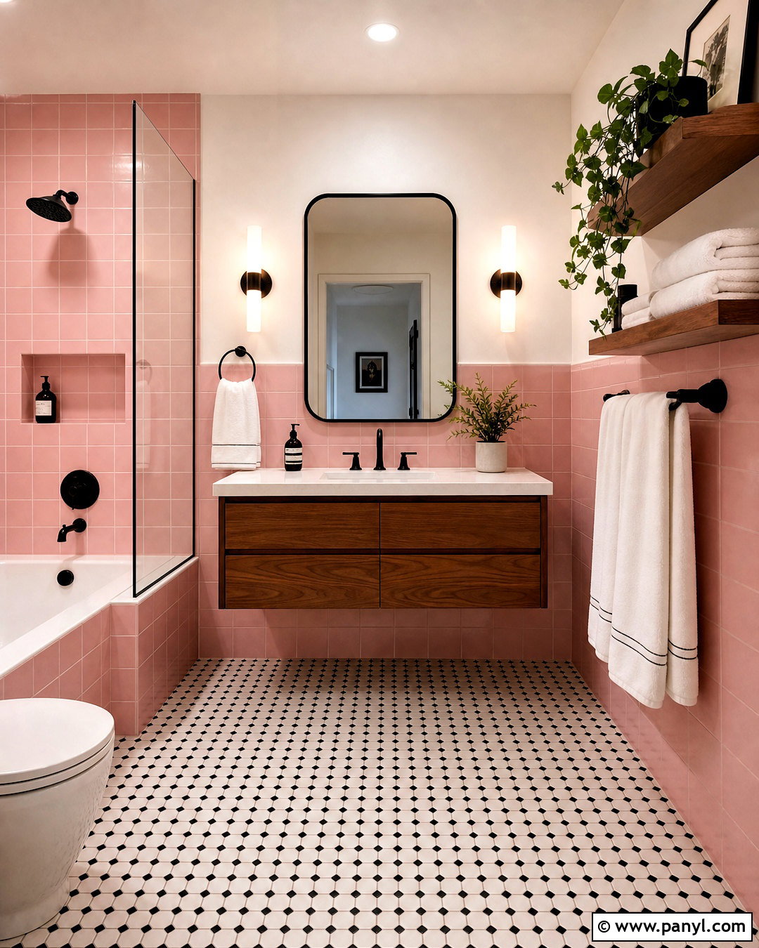 Vintage Pink Tile Bathroom Update - 20 modern pink bathroom ideas