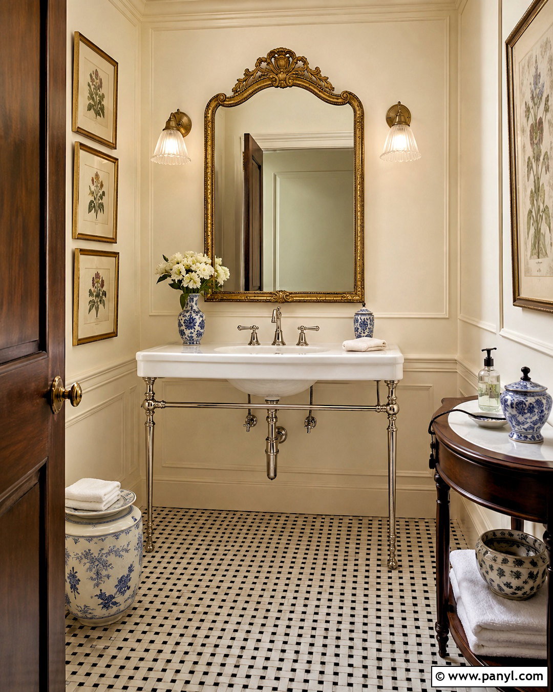 Vintage Powder Room - 20 powder room bathroom ideas