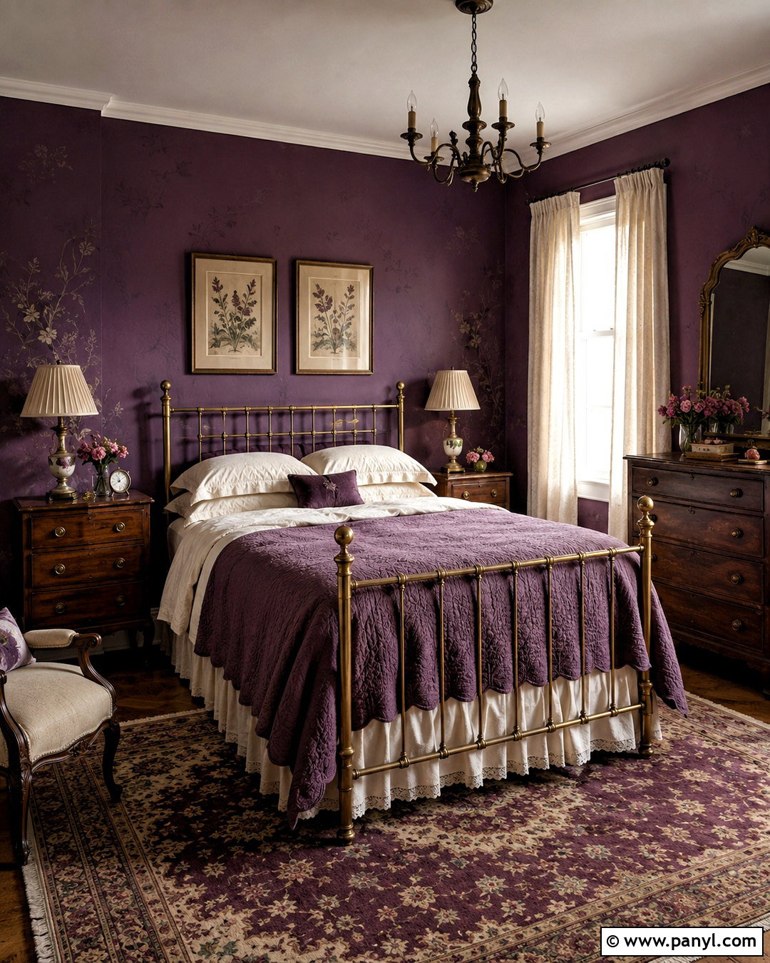 Vintage Purple Bedroom - 20 moody purple bedroom ideas