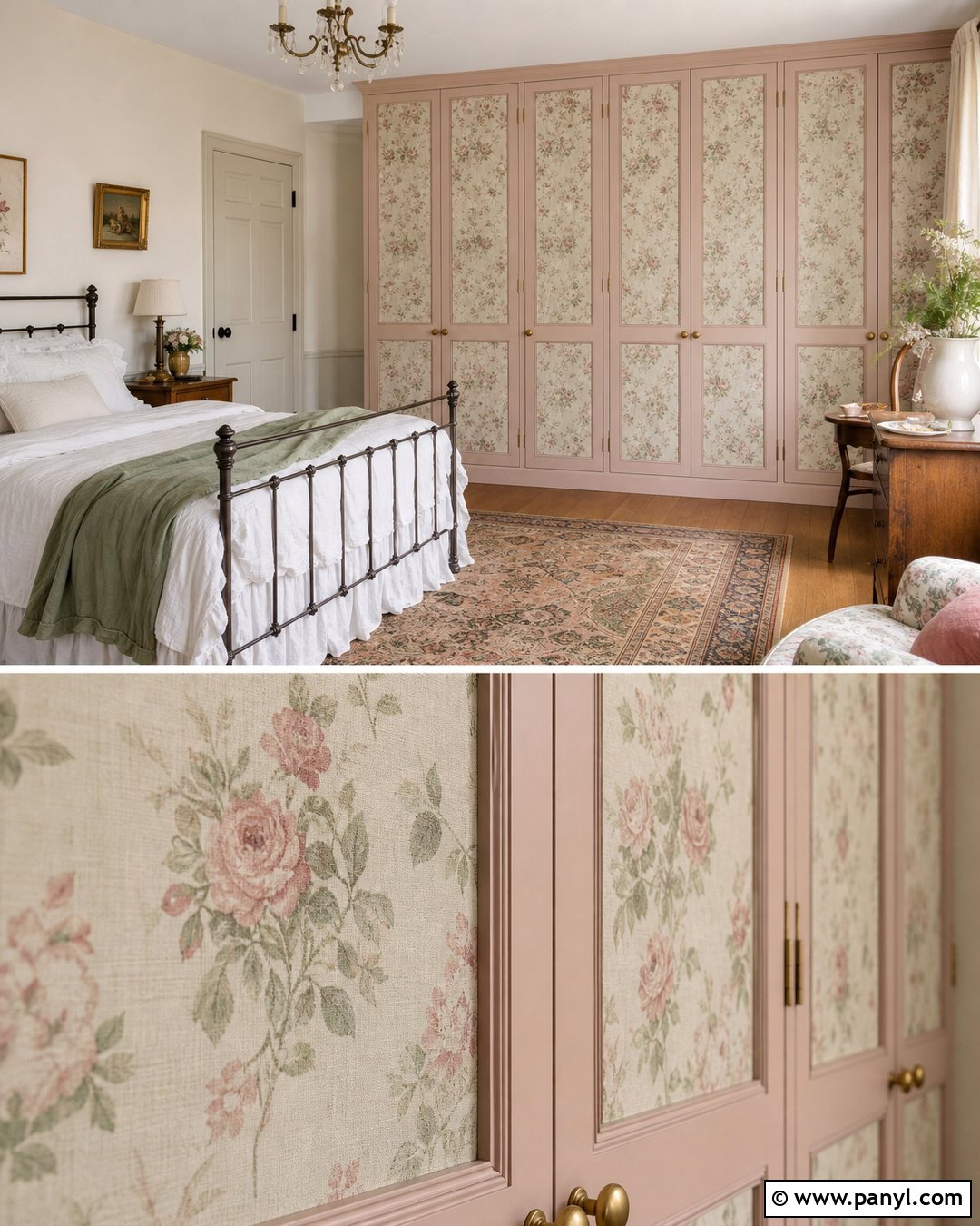 Vintage Rose Wardrobe Wallpaper - 40 Wardrobe Wallpaper Ideas
