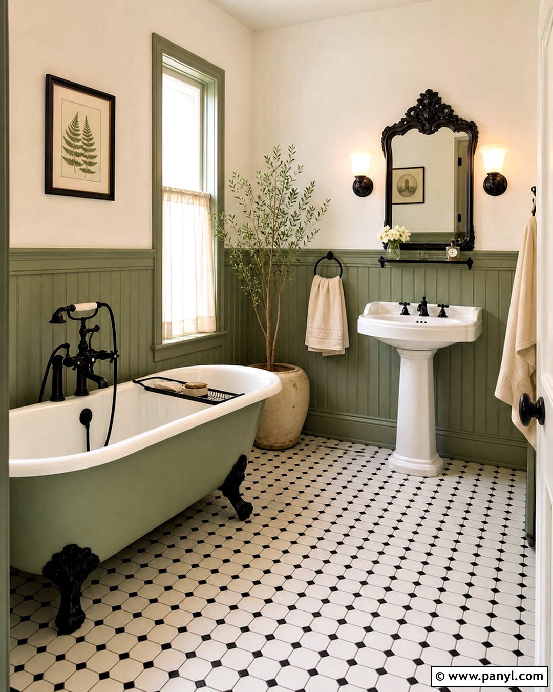 Vintage Sage Green And Black Bathroom - 20 sage green and black bathroom ideas
