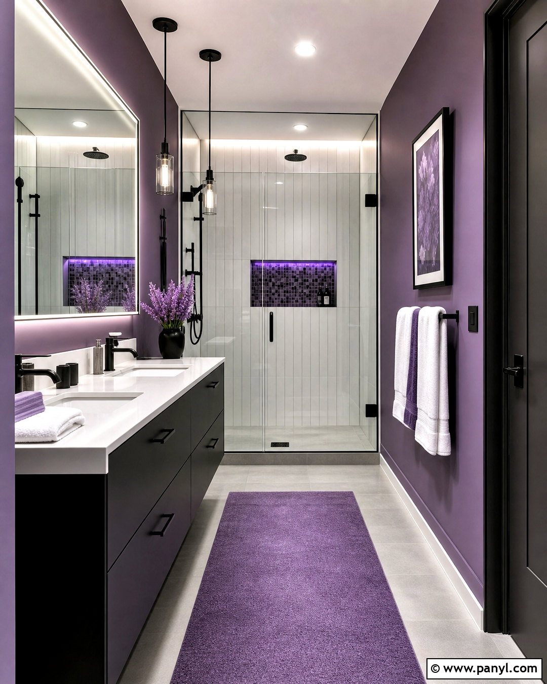 Violet And Black Bathroom - 20 violet bathroom ideas