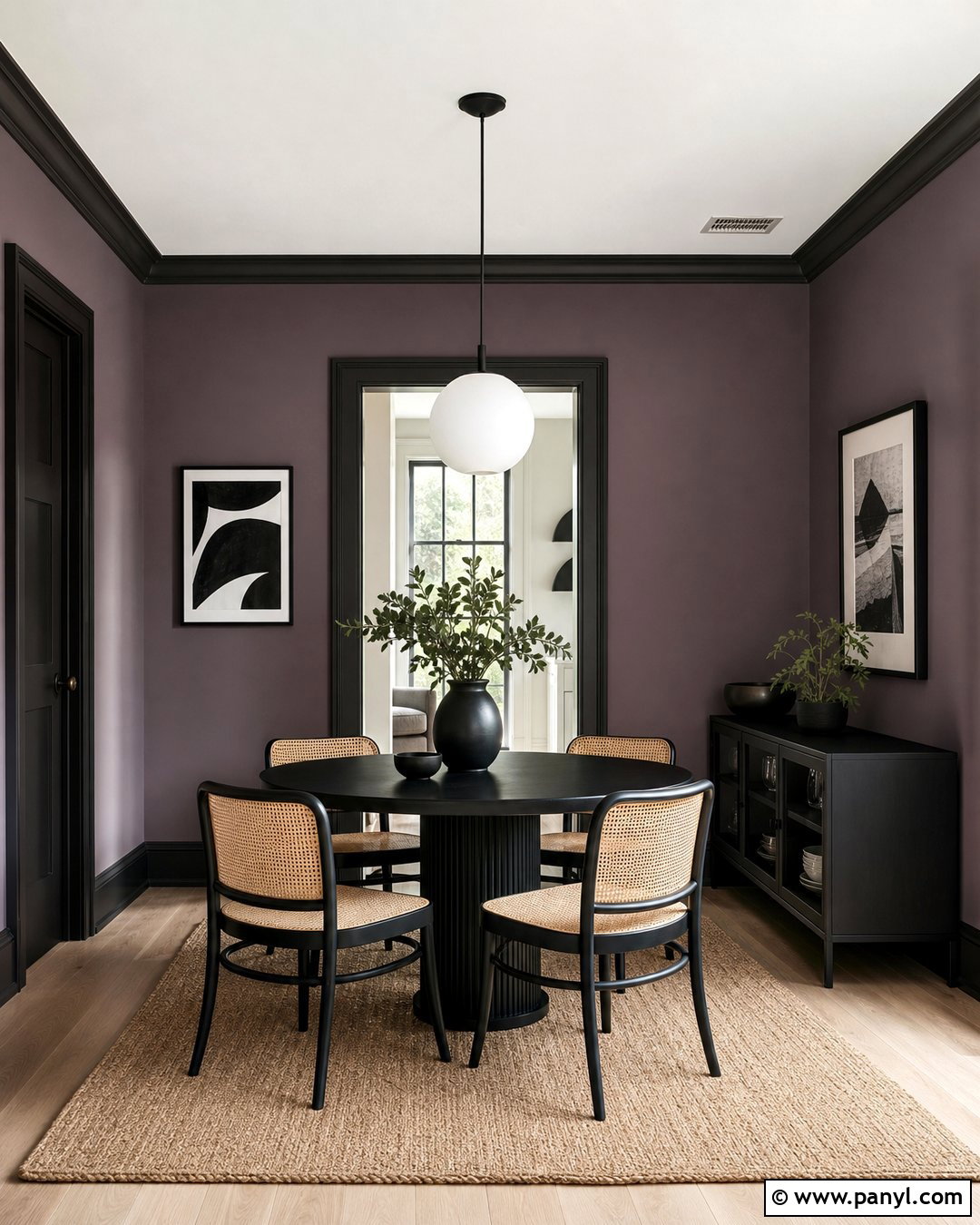 Violet And Black Walls - 30 violet wall ideas