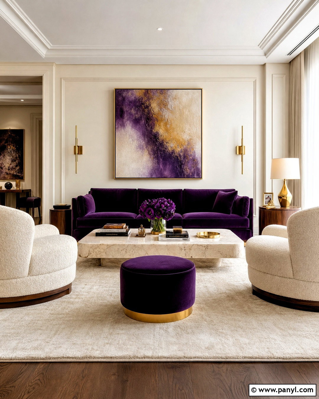 Violet And Gold Living Room - 20 violet room ideas