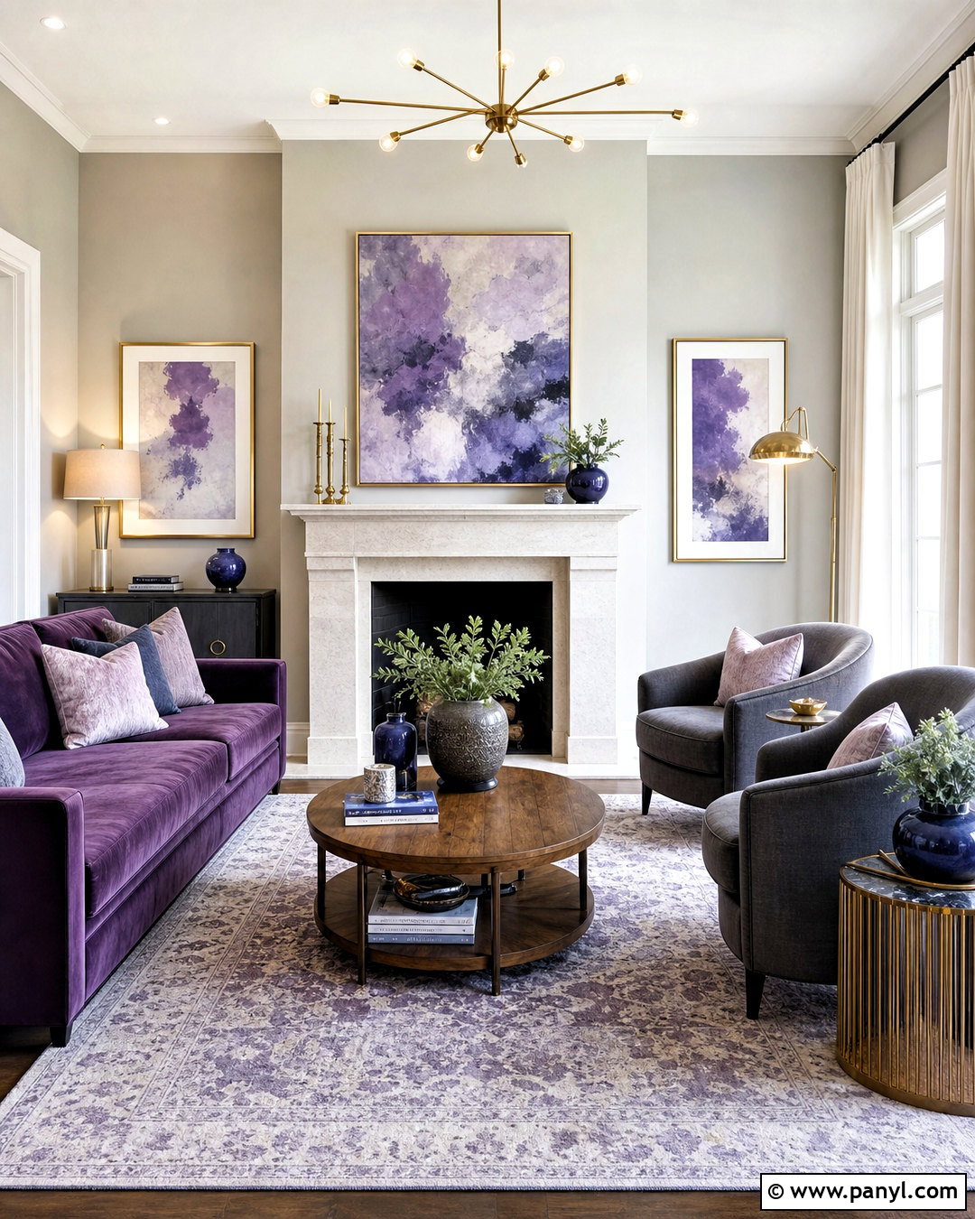 Violet And Gray Living Room - 20 violet living room ideas