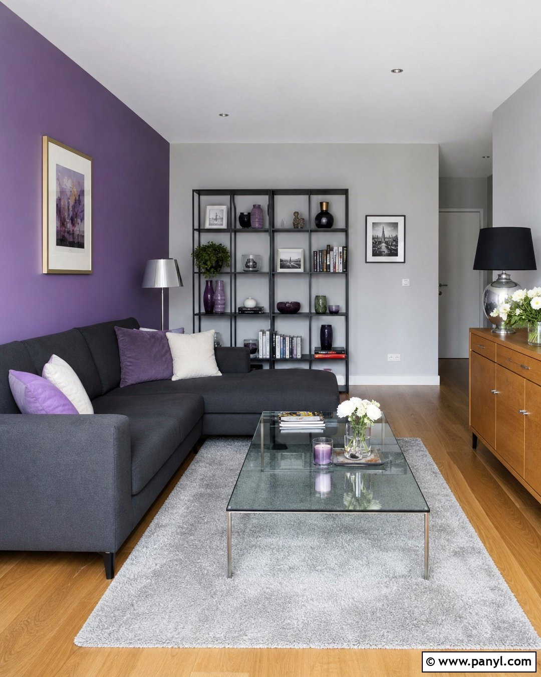 Violet And Gray Walls - 30 violet wall ideas