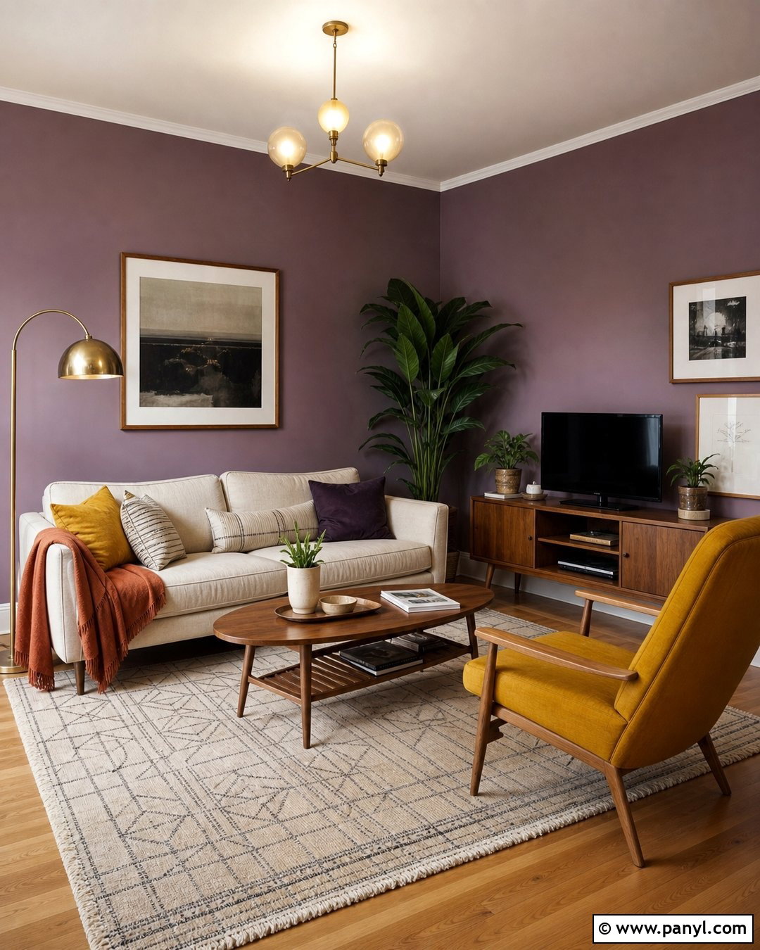 Violet And Mustard Walls - 30 violet wall ideas
