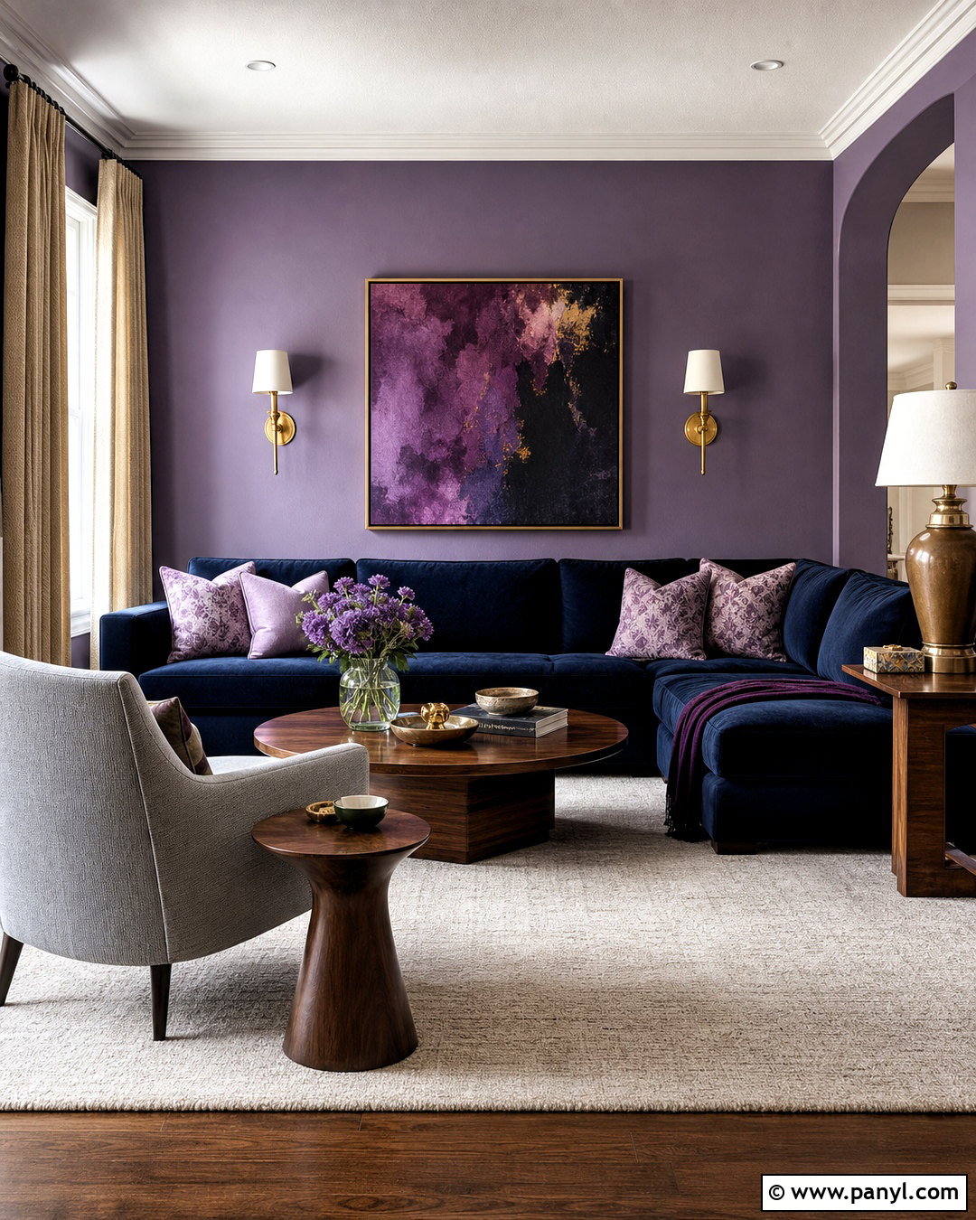 Violet And Navy Living Room - 20 violet living room ideas