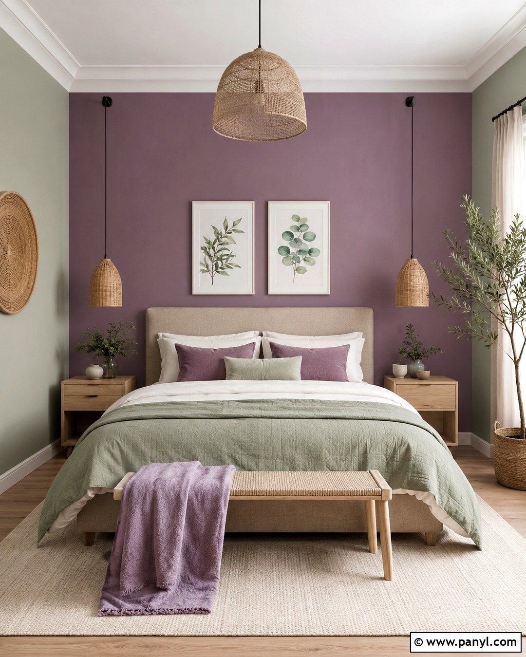 Violet And Sage Green Bedroom Walls - 20 Violet Color Wall Ideas