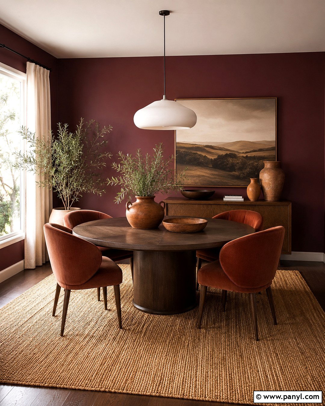 Violet And Terracotta Dining Room Walls - 20 Violet Color Wall Ideas