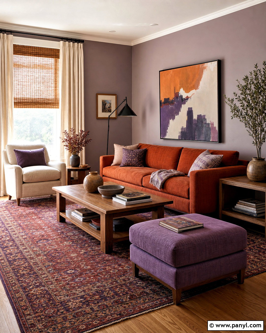 Violet And Terracotta Living Room - 20 violet living room ideas