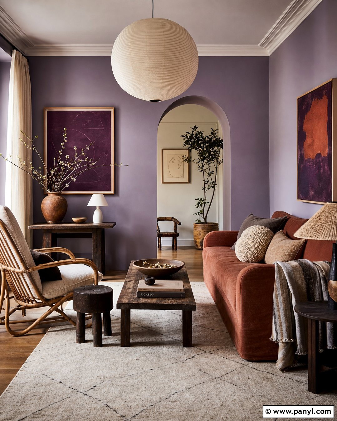 Violet And Terracotta Walls - 30 violet wall ideas