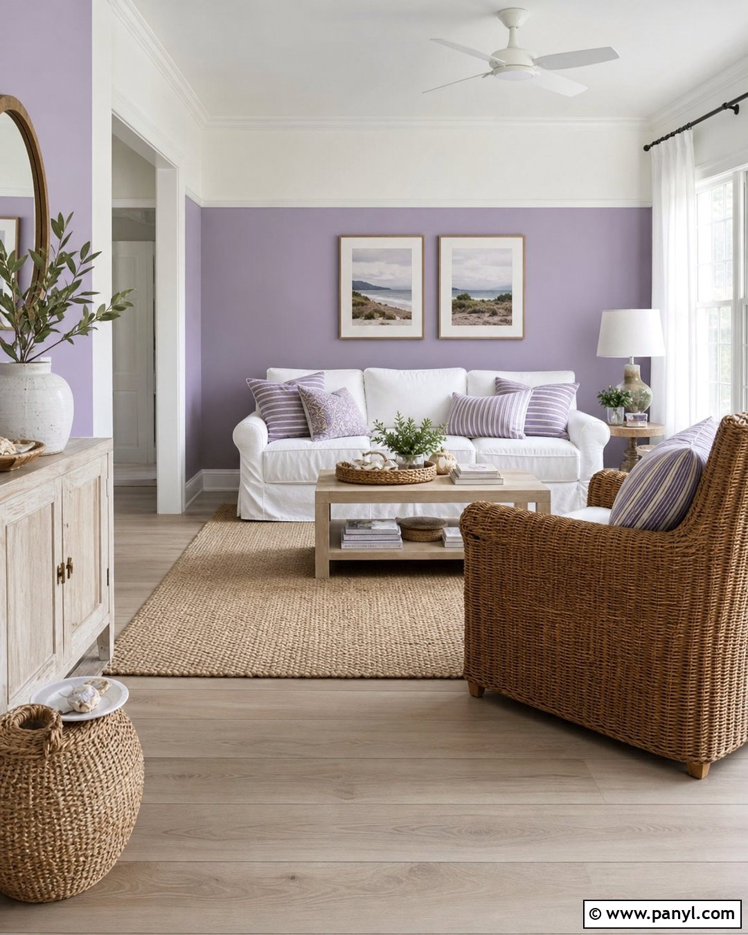 Violet And White Walls - 30 violet wall ideas