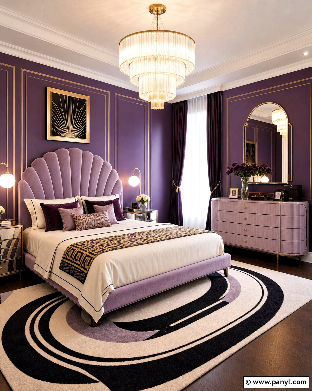 Violet Art Deco Bedroom - 20 violet room ideas bedrooms