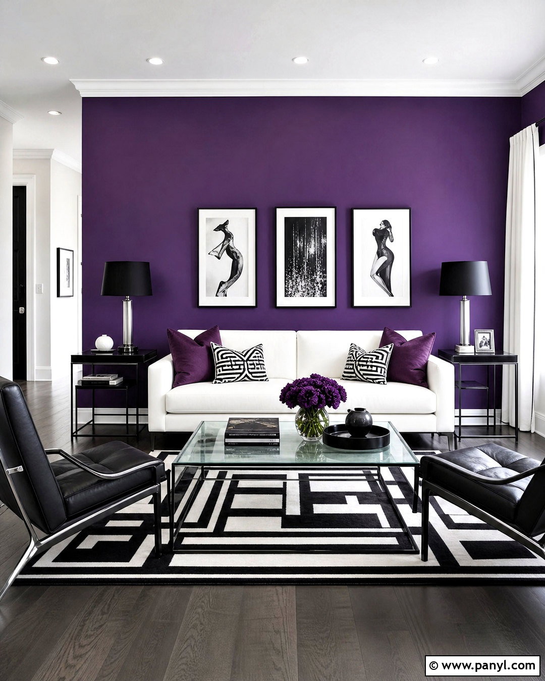 Violet Black And White Living Room - 20 violet living room ideas