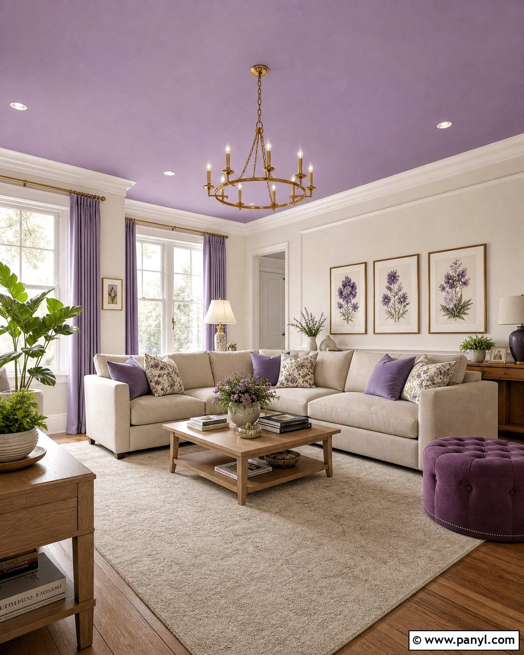 Violet Ceiling Living Room - 20 violet living room ideas