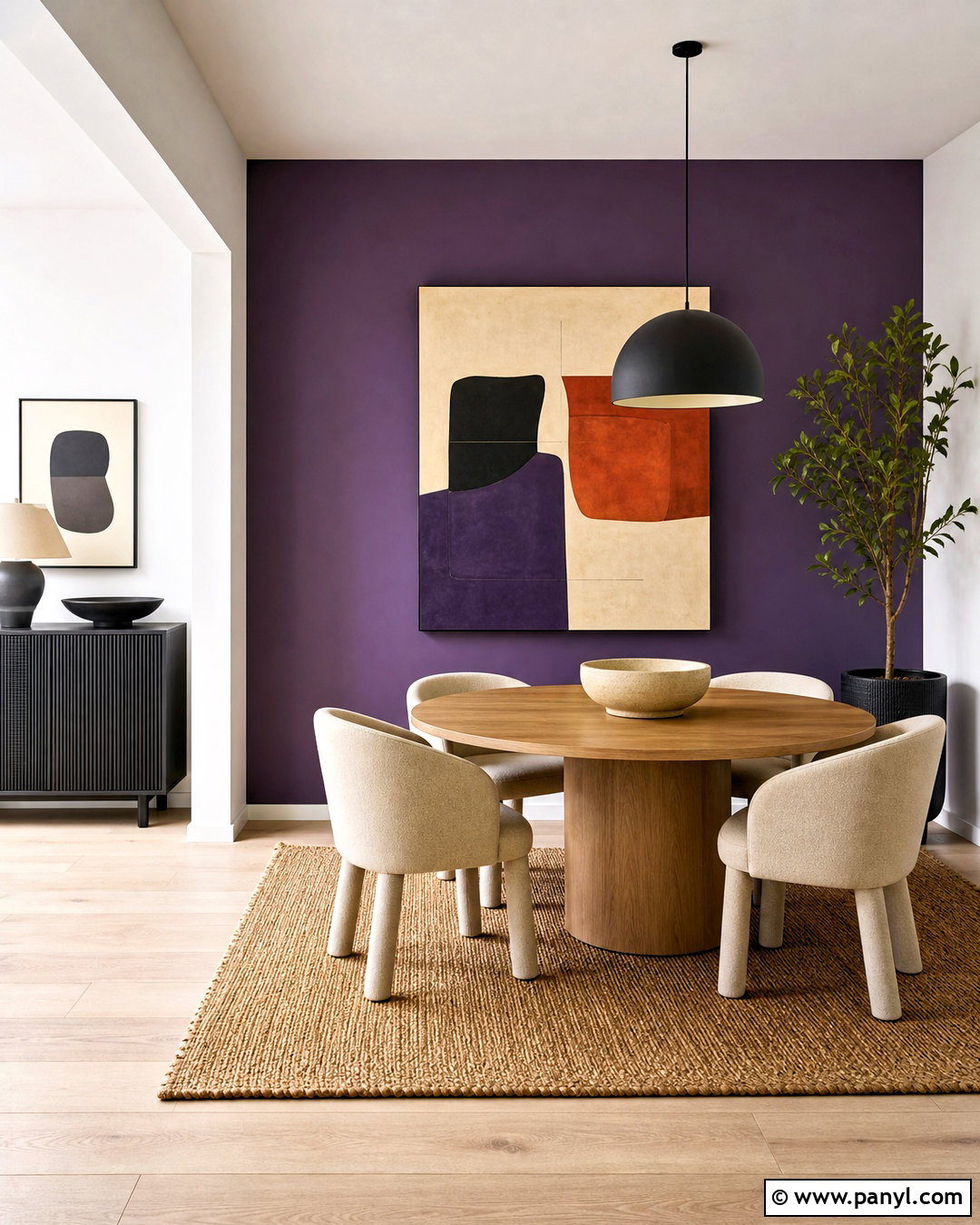 Violet Color Block Wall - 20 purple wall decor ideas