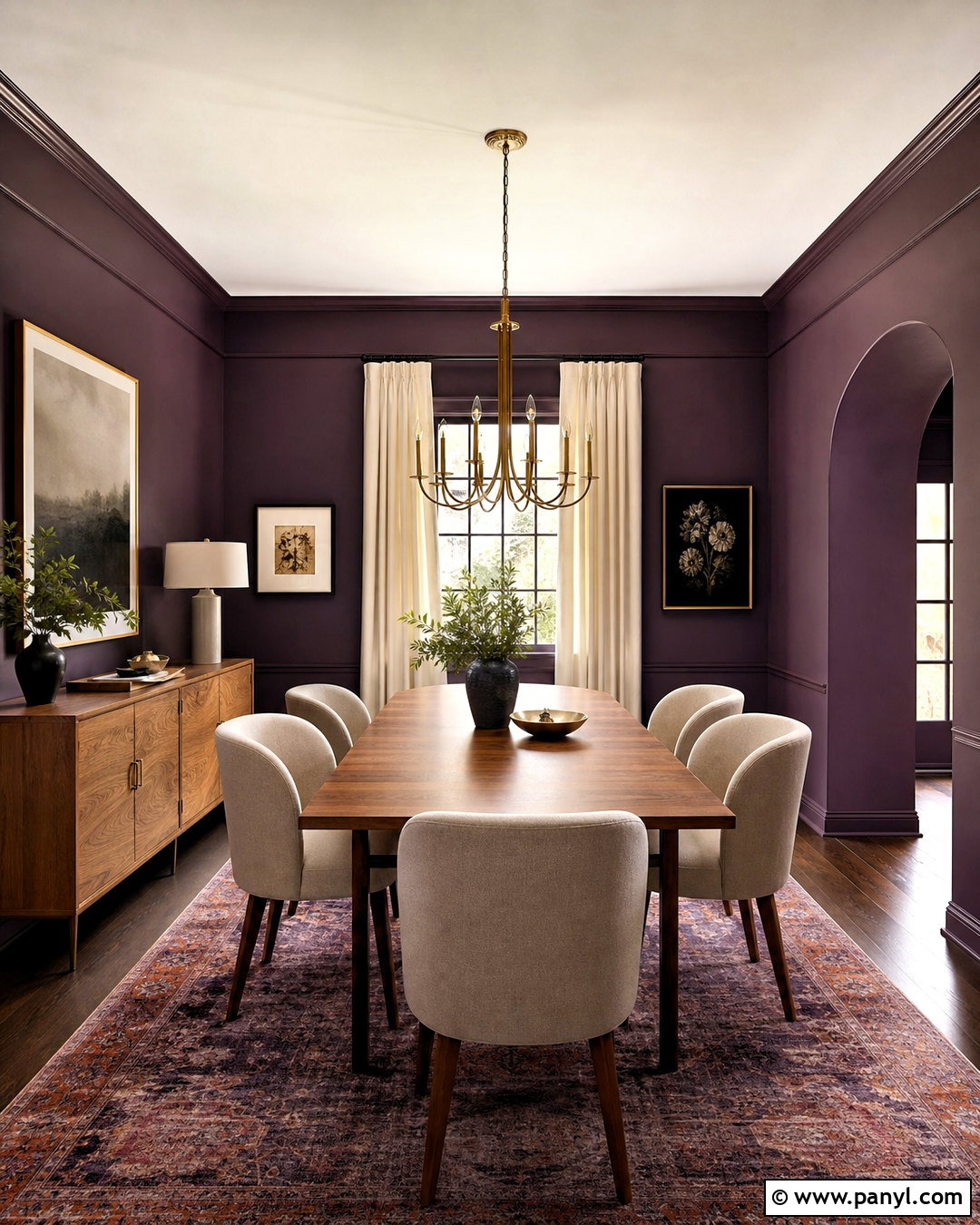 Violet Dining Room With Dark Wood - 20 violet interior ideas
