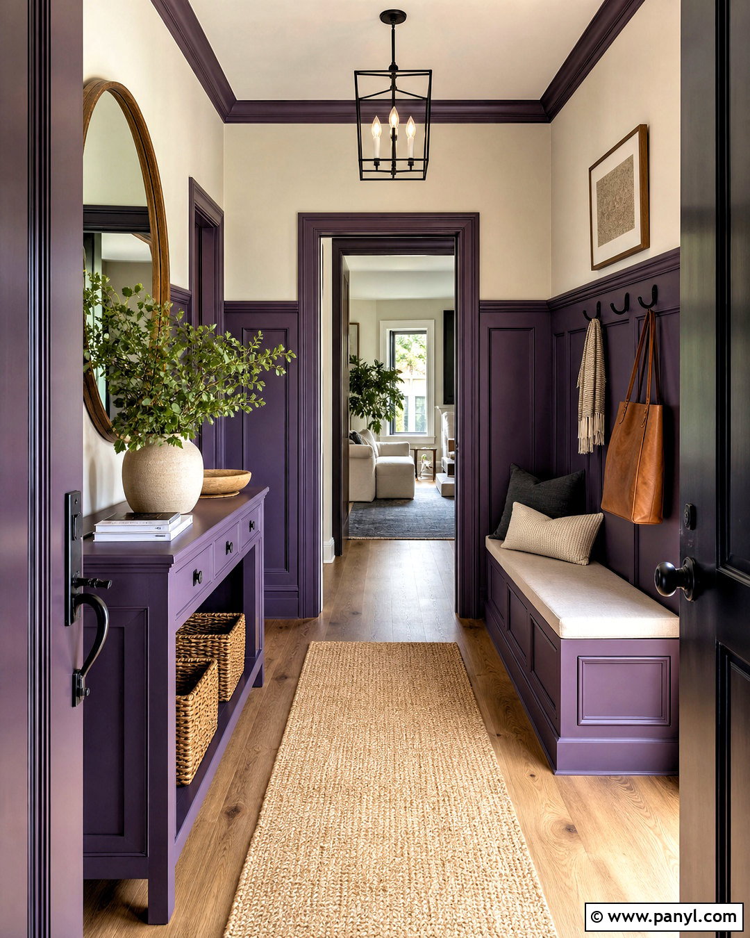 Violet Entryway With Painted Millwork - 20 violet interior ideas