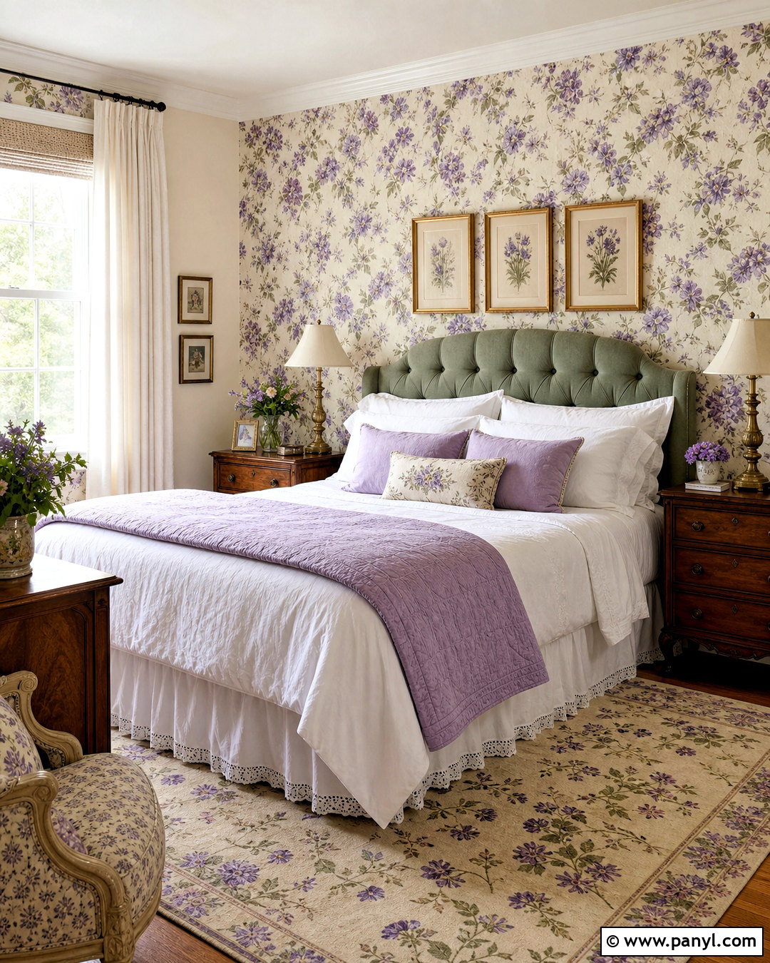 Violet Floral Wallpaper Bedroom - 20 violet room ideas bedrooms
