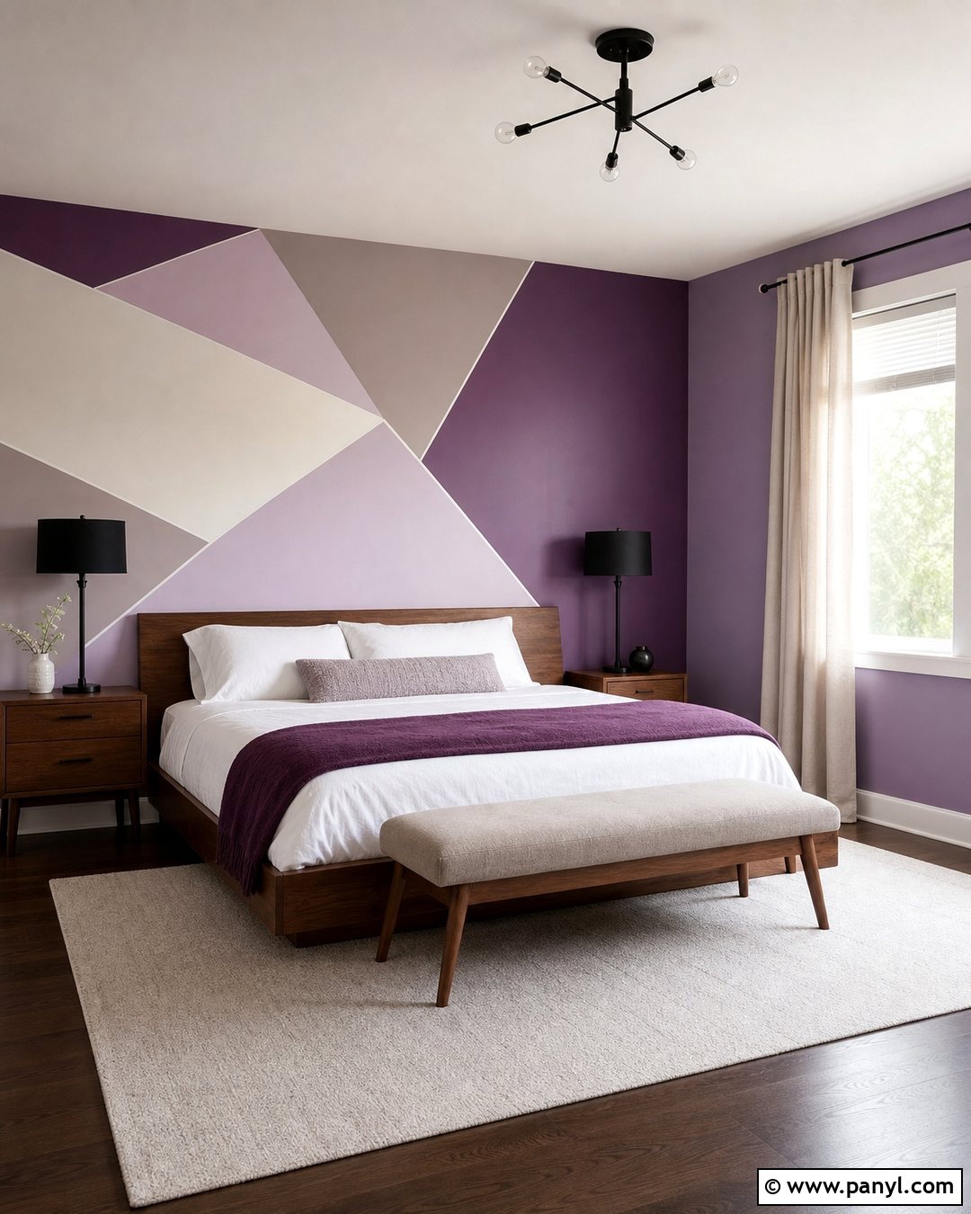 Violet Geometric Wall - 30 violet wall ideas