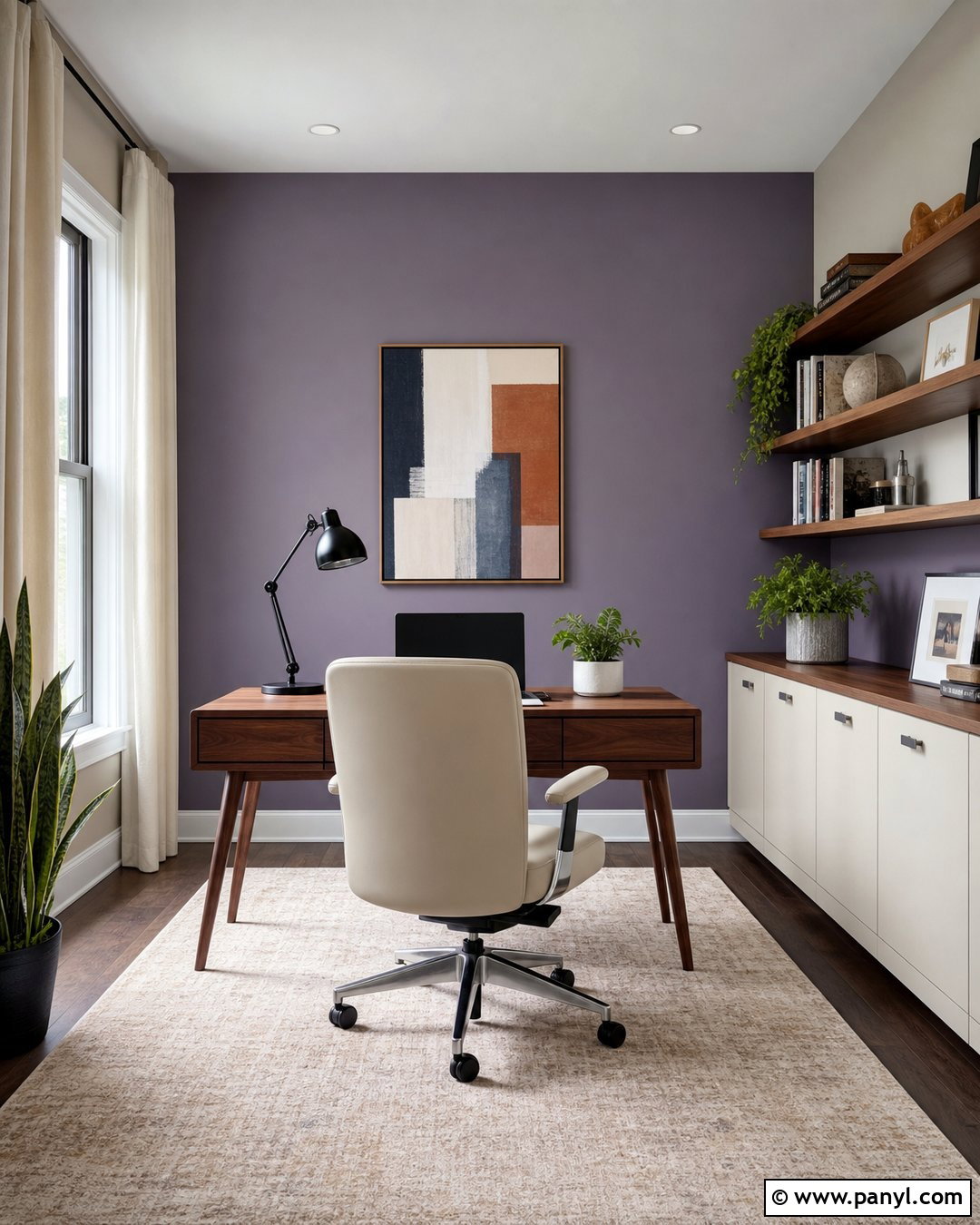 Violet Home Office Walls - 30 violet wall ideas